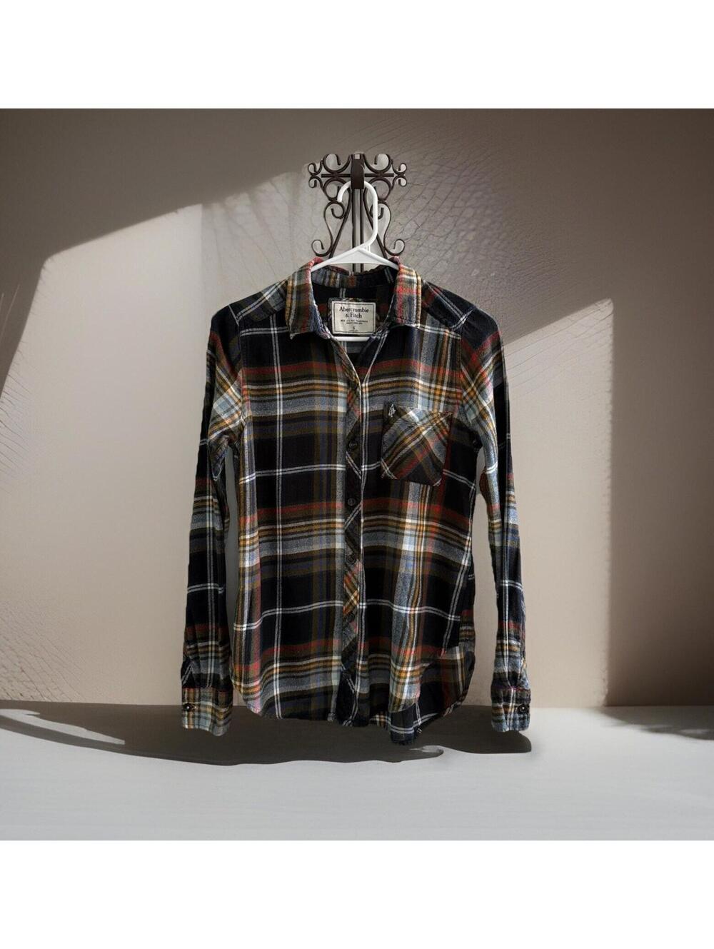 Abercrombie & Fitch Plaid Flannel Shirt Women’s Small Button Front